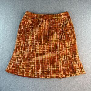 Vintage Chadwicks Wool Plaid Midi Skirt Burnt Orange 70's Inspired RETRO Size 12